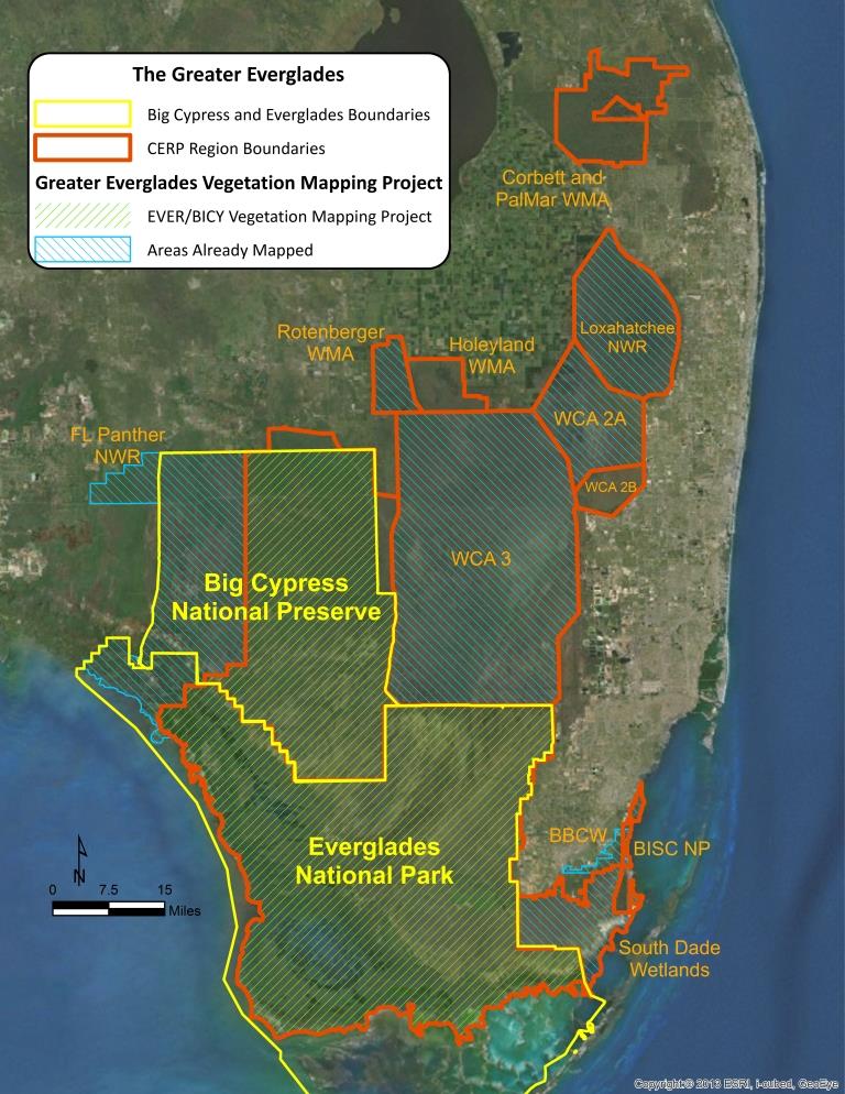 Everglades and Big Cypress mapping project within the Greater Everglades CERP footprint.