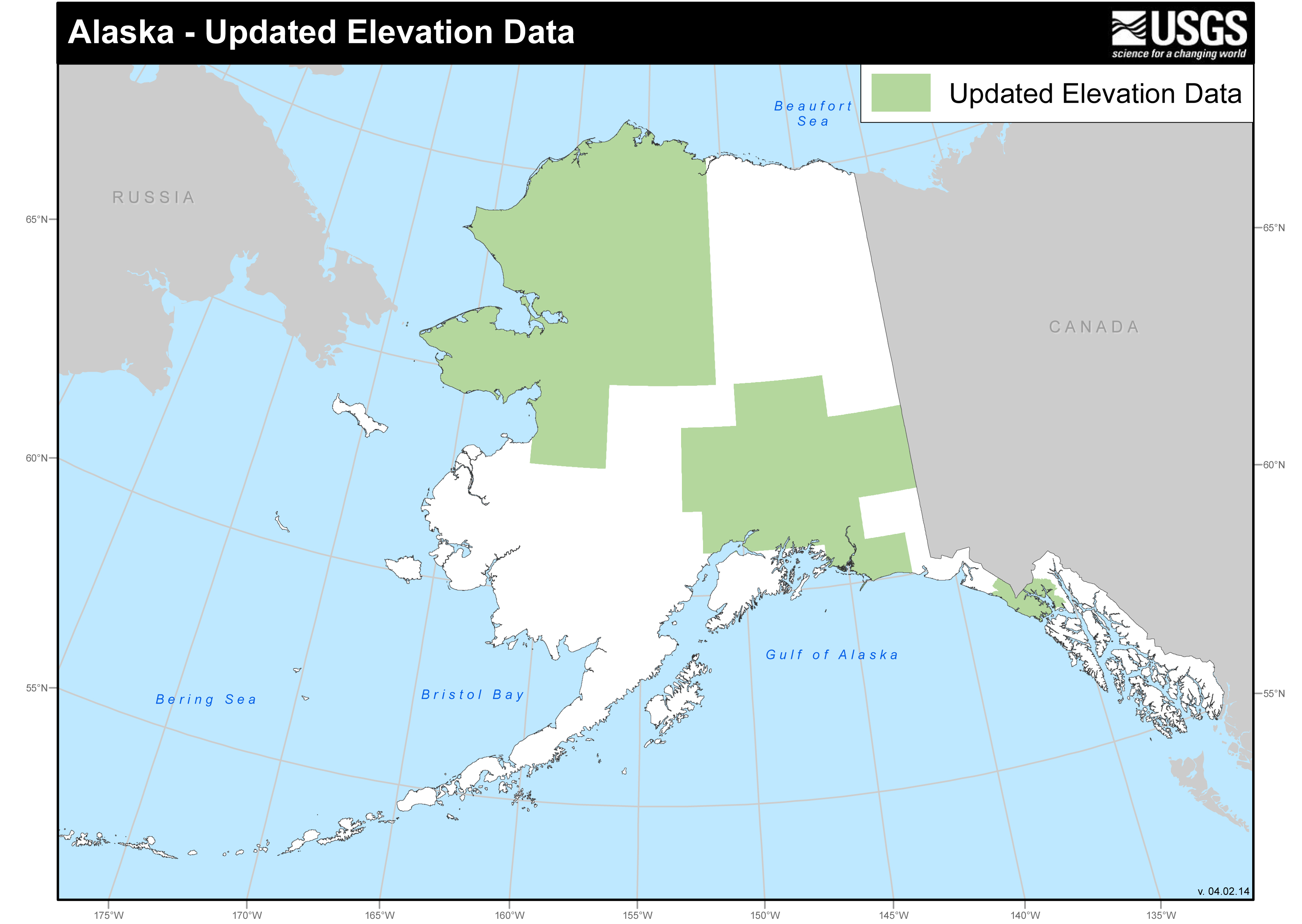 Updated elevation data for Alaska.