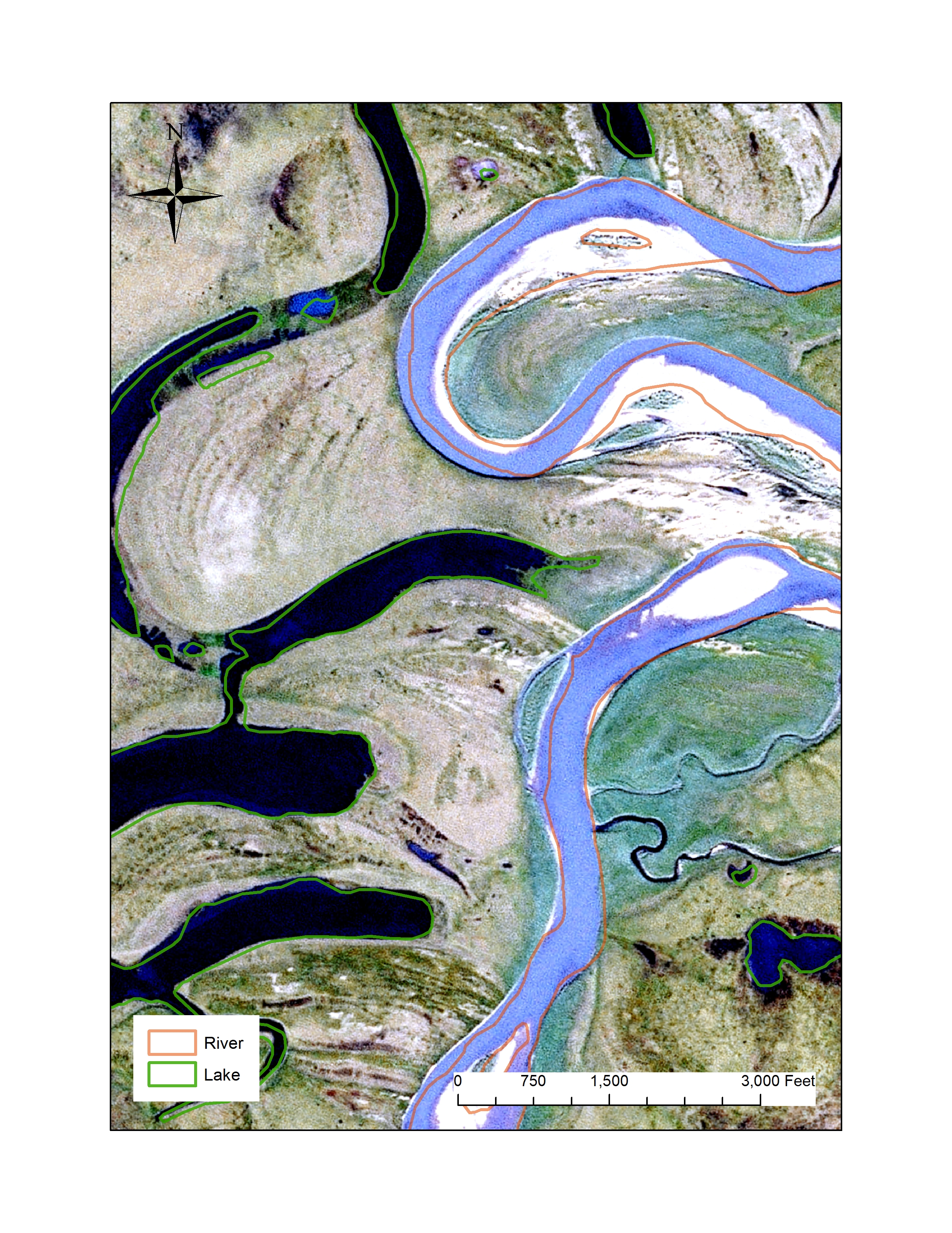 National Hydrography Dataset features shown on SPOT image.
