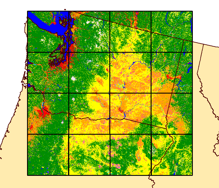 2011 land cover for a portion of the Pacific Northwest generated using automated LCMAP land classification capabilities.