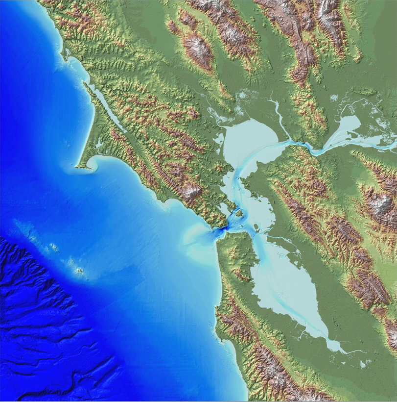 San Francisco Bay 2-m topobathymetric model.