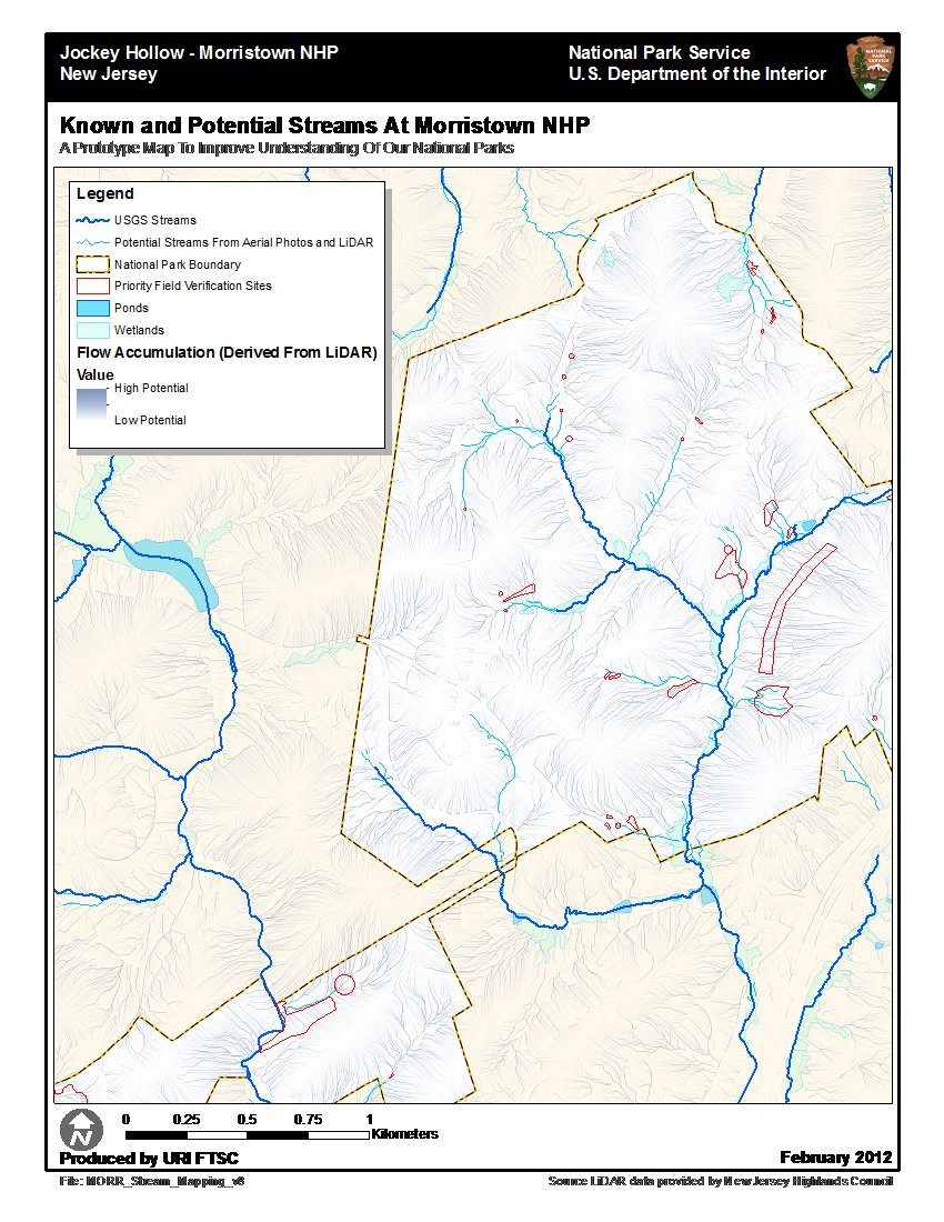 Known and Potential Streams At Morristown NHP