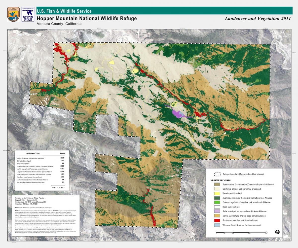 Hopper Mountain National Wildlife Refuge land cover map
