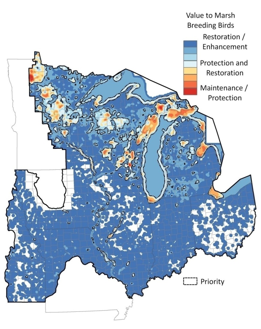 Restoration, Maintenance, Protection priority map derived from NLCD, NWI and STATSGO GIS layers for the Upper Midwest and the Great Lakes Joint Ventures