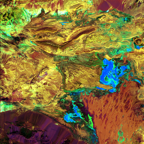 “Earth as Art” Landsat image of the Great Salt Desert in Iran.