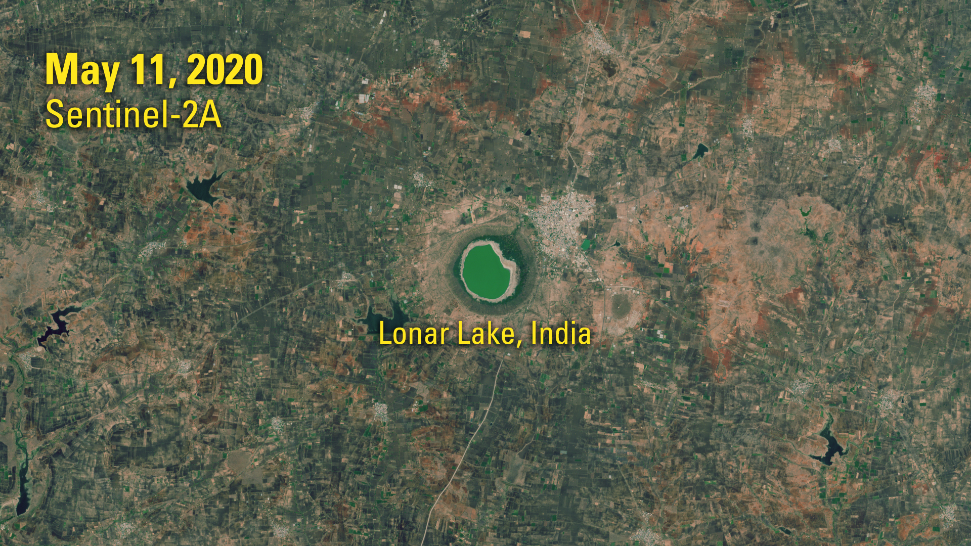 Sentinel image of Lonar Lake, 5-11-2020