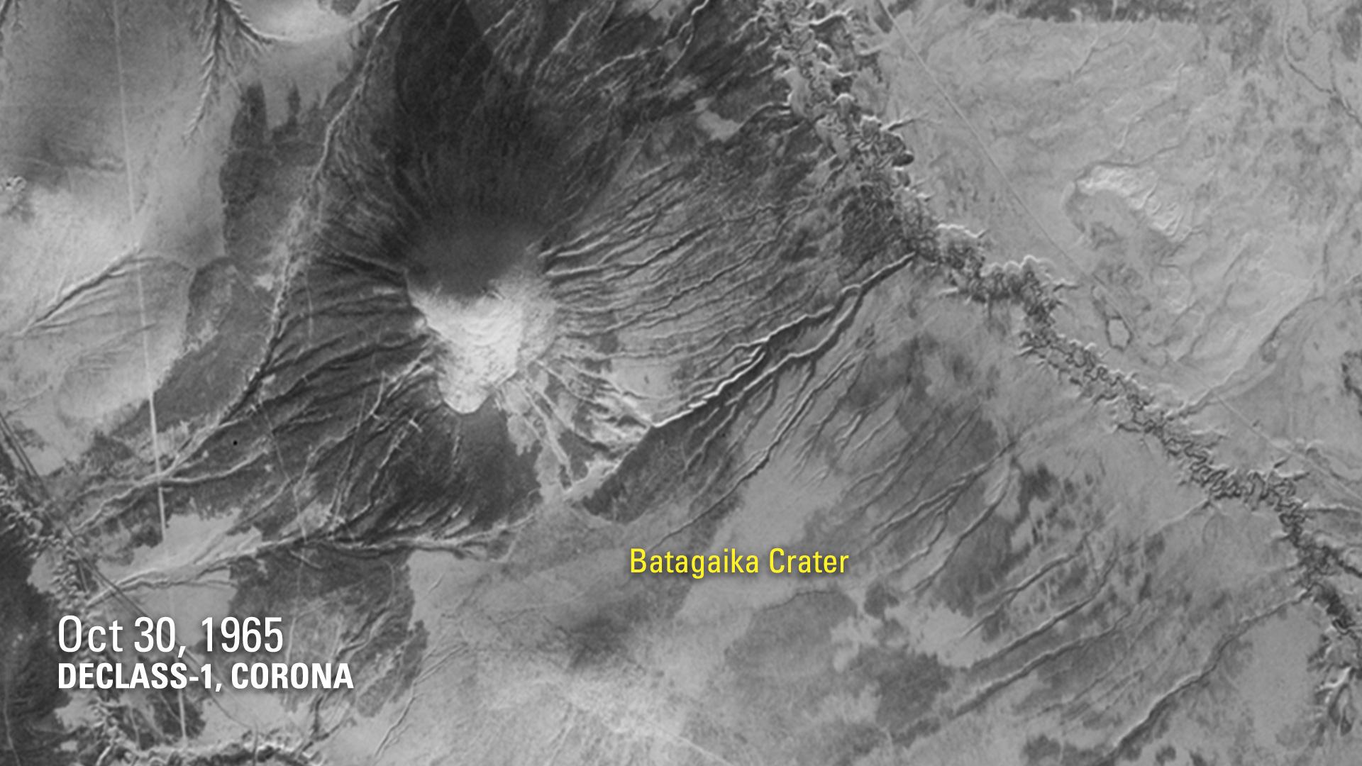 Satellite image of Batagaika Crater, 1965