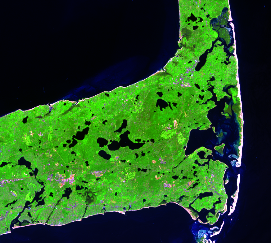 Aug. 29, 2018, Landsat 8 (path/row 11/31) — North and South Beach Islands, Cape Cod, Massachusetts, USA