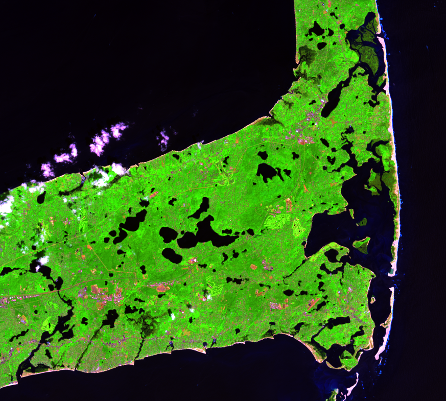 Aug. 23, 2020, Landsat 8 (path/row 11/31) — North and South Beach Islands, Cape Cod, Massachusetts, USA