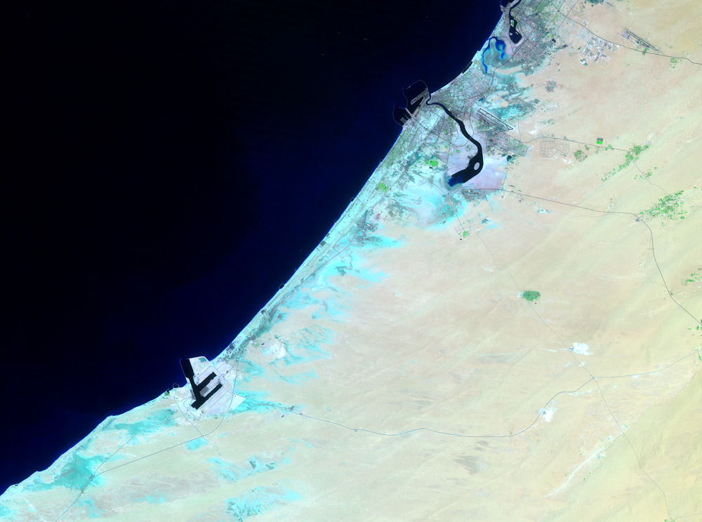 Apr. 29, 1984, Landsat 5 (path/row 160/42,43) — Dubai, United Arab Emirates