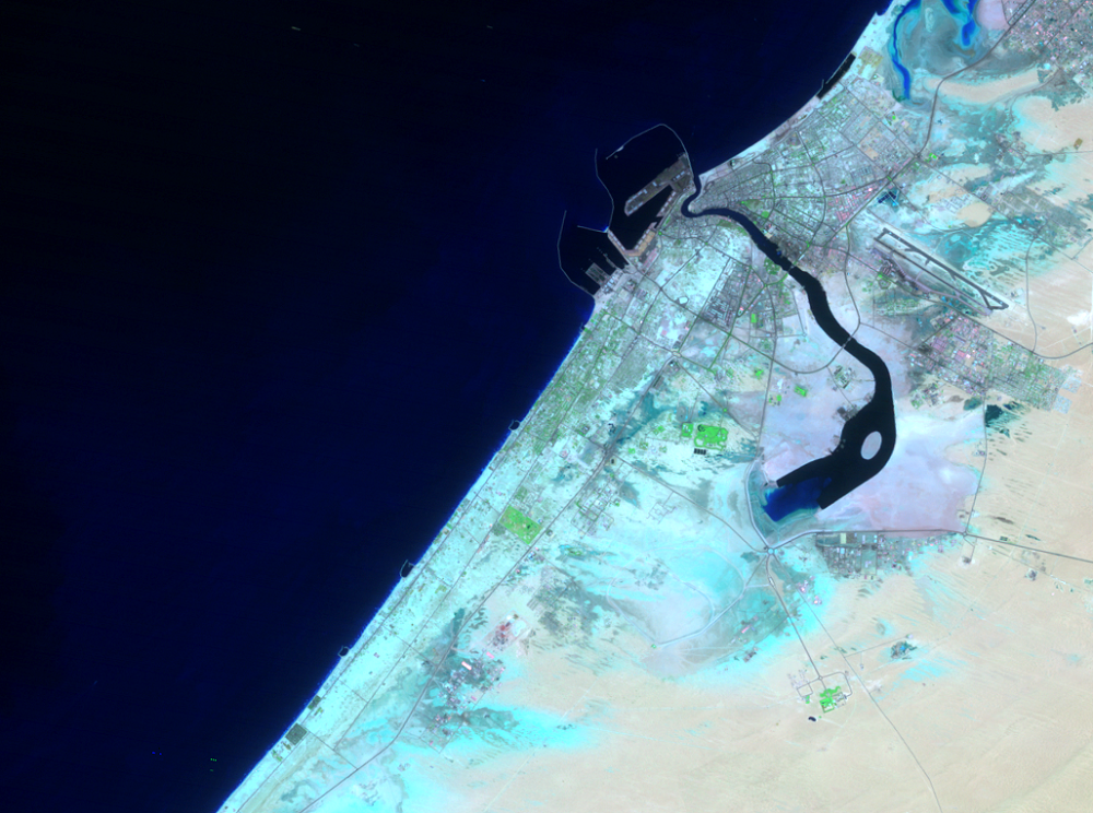 Apr. 29, 1984, Landsat 5 (path/row 160/42,43) — The World, Dubai, United Arab Emirates