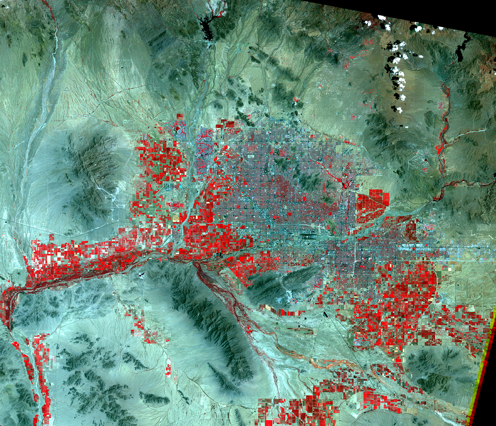 July 8, 1991, Landsat 5 (path/row 37/37) — Phoenix, Arizona, USA