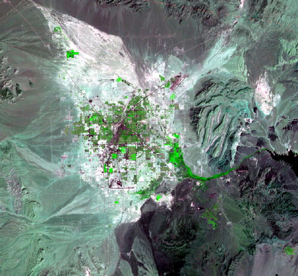 Sep. 13, 1972, Landsat 1 (path/row 42/35) — Las Vegas, Nevada, USA