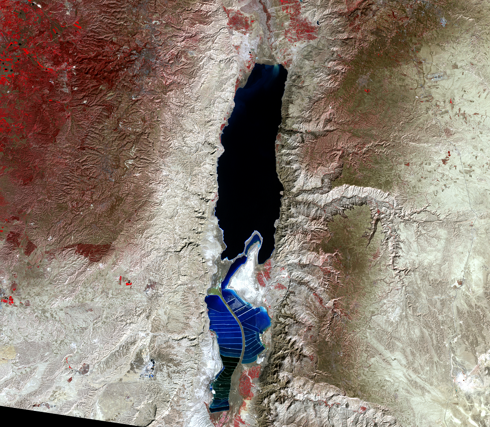 Feb. 15, 2000, Landsat 7 (path/row 174/38) — Dead Sea