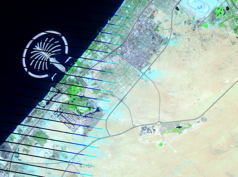 May 30, 2004, Landsat 7 (path/row 160/42,43) — Palm Jumeirah, Dubai, United Arab Emirates