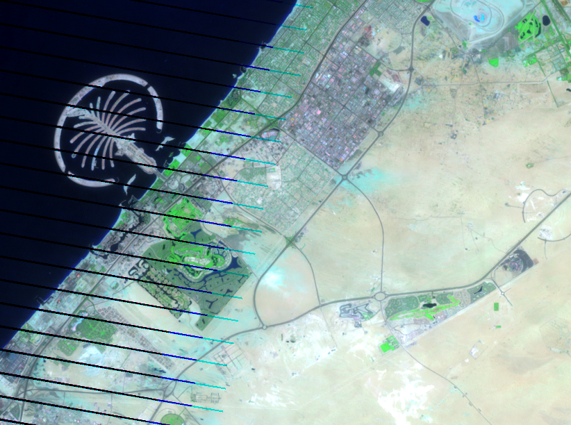 June 21, 2006, Landsat 7 (path/row 160/42,43) — Palm Jumeirah, Dubai, United Arab Emirates