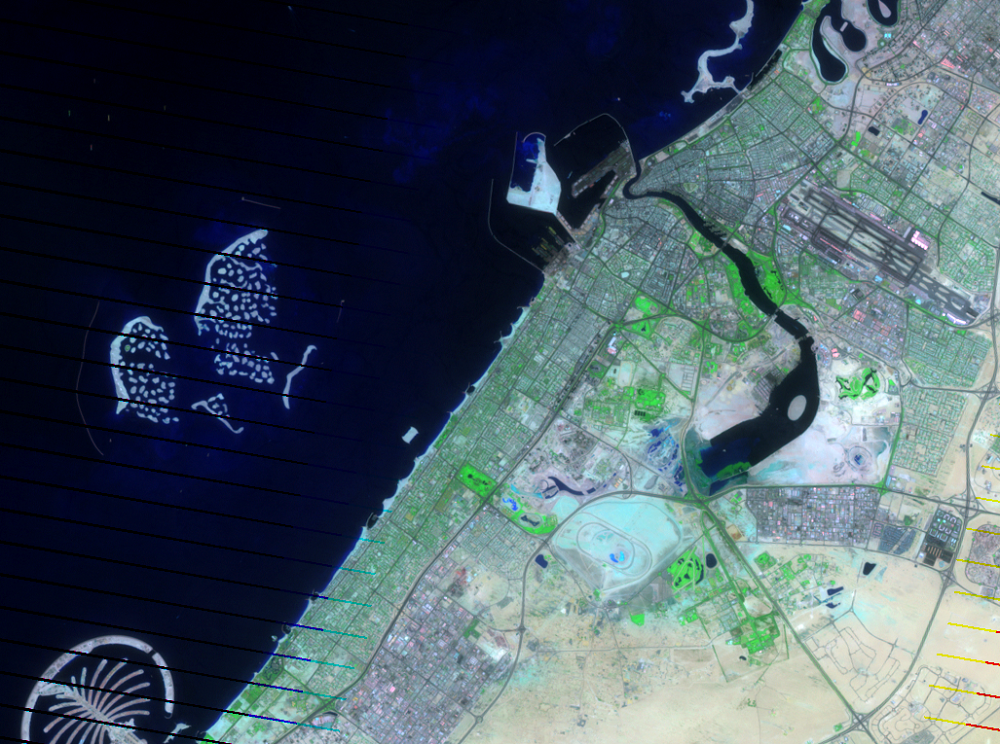 June 21, 2006, Landsat 7 (path/row 160/42,43) — The World, Dubai, United Arab Emirates