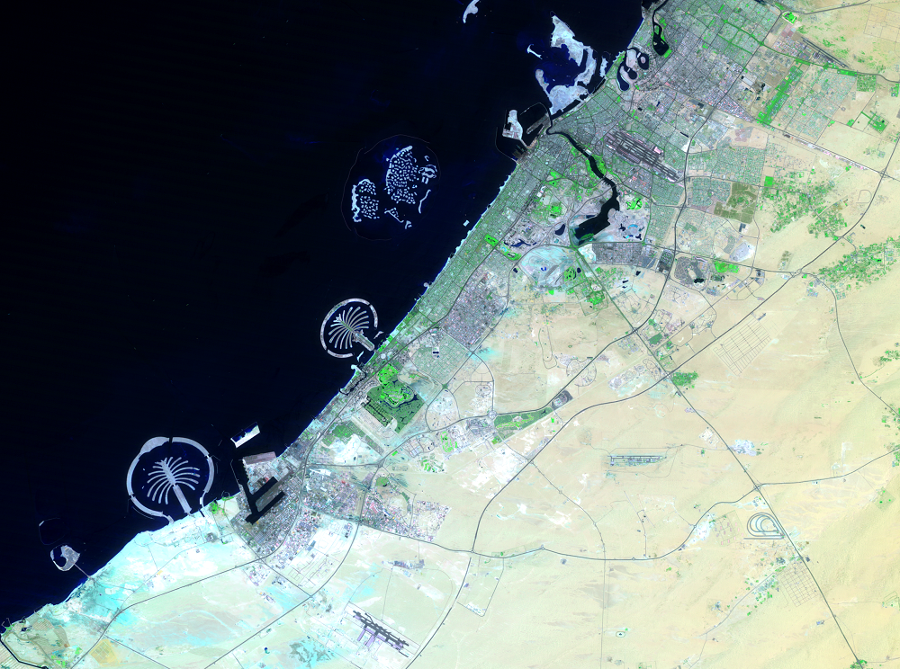 May 17, 2008, Landsat 5 (path/row 160/42,43) — Dubai, United Arab Emirates