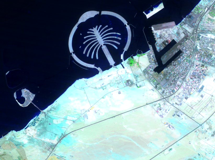 May 17, 2008, Landsat 5 (path/row 160/42,43) — Palm Jebel Ali, Dubai, United Arab Emirates