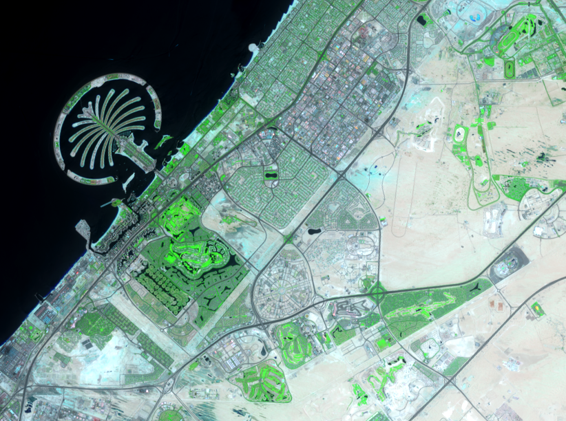 June 6, 2015, Landsat 8 (path/row 160/42,43) — Palm Jumeirah, Dubai, United Arab Emirates