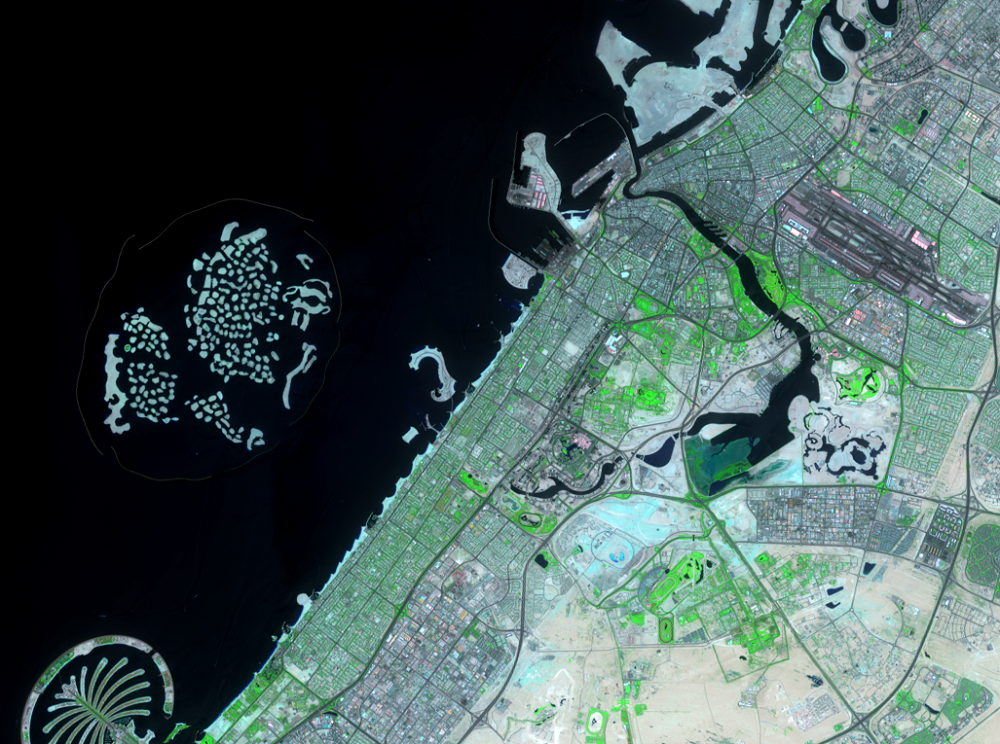 June 6, 2015, Landsat 8 (path/row 160/42,43) — The World, Dubai, United Arab Emirates