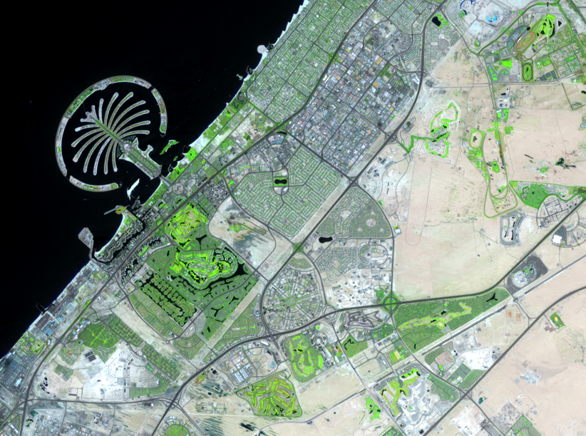 May 10, 2017, Landsat 8 (path/row 160/42,43) — Palm Jumeirah, Dubai, United Arab Emirates