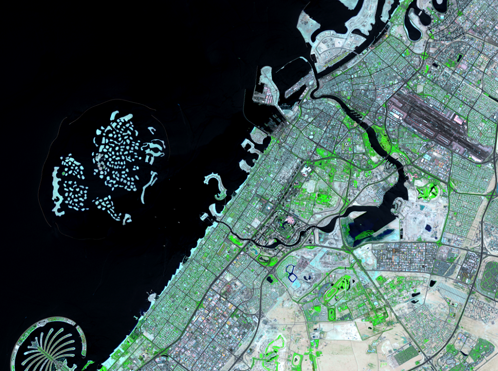 June 1, 2019, Landsat 8 (path/row 160/42,43) — The World, Dubai, United Arab Emirates