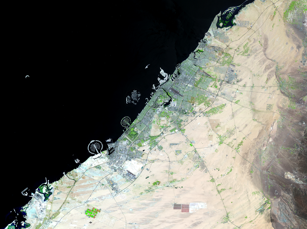 June 19, 2020, Landsat 8 (path/row 160/42,43) — Dubai, United Arab Emirates