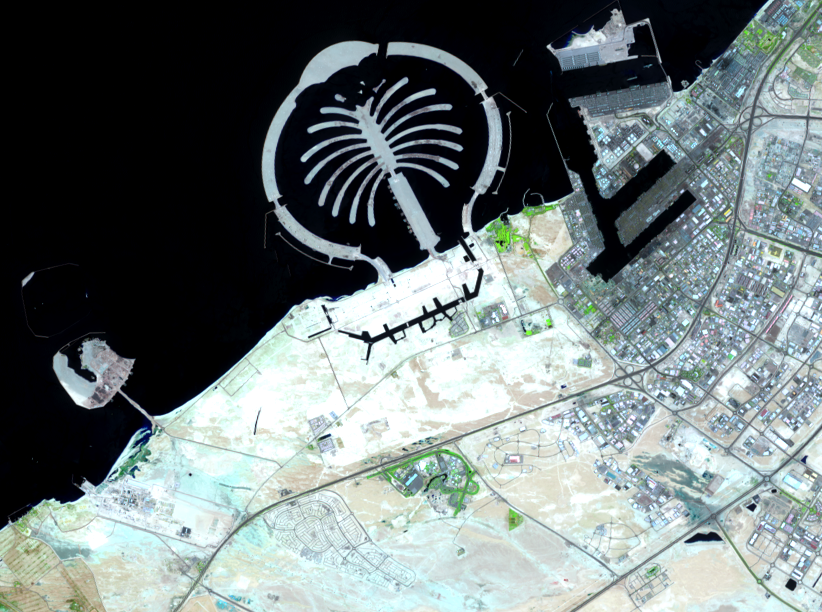 June 19, 2020, Landsat 8 (path/row 160/42,43) — Palm Jebel Ali, Dubai, United Arab Emirates