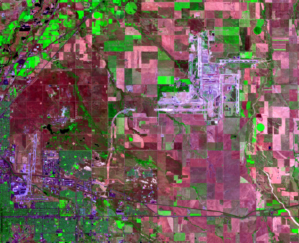 Aug. 15, 1992, Landsat 5 (path/row 33/32) — Denver International Airport, CO, USA