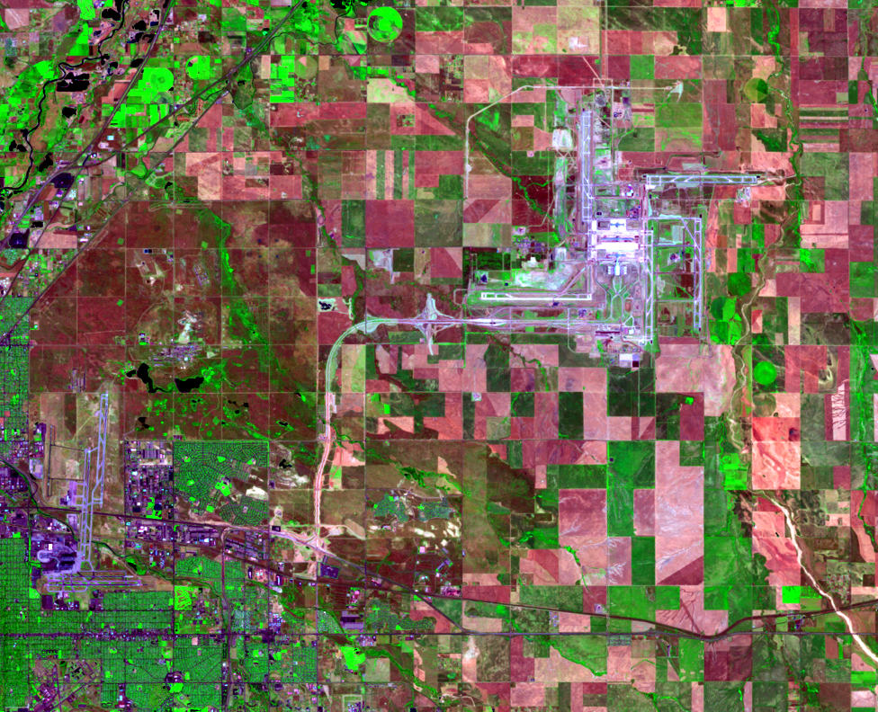 July 1, 1993, Landsat 5 (path/row 33/32) — Denver International Airport, CO, USA