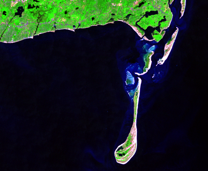 Aug. 24, 1987, Landsat 5 (path/row 11/31) — Monomoy Island, Cape Cod, Massachusetts, USA