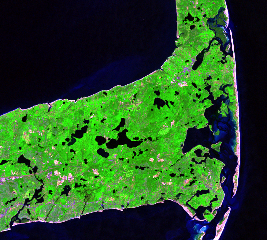 Aug. 24, 1987, Landsat 5 (path/row 11/31) — North and South Beach Islands, Cape Cod, Massachusetts, USA