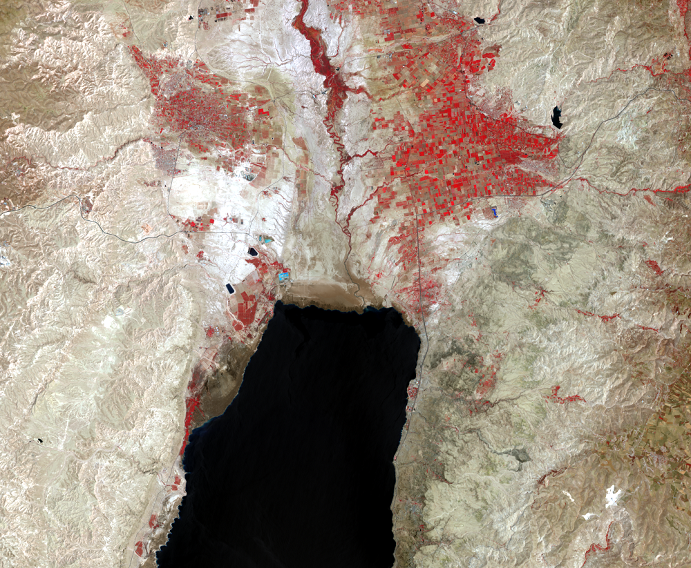 June 18, 2013, Landsat 8 (path/row 174/38) — northern Dead Sea