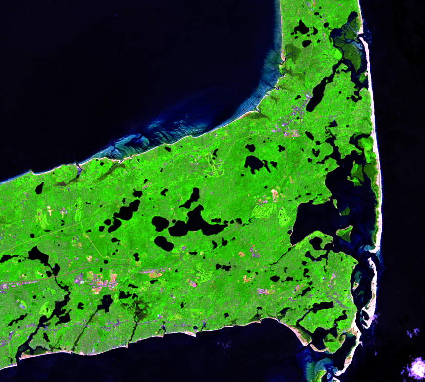 Aug. 15, 2013, Landsat 8 (path/row 11/31) — North and South Beach Islands, Cape Cod, Massachusetts, USA