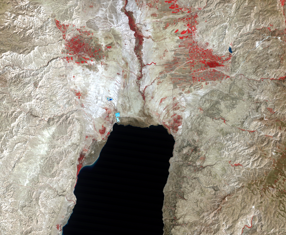 Aug. 30, 1990, Landsat 4 (path/row 174/38) — northern Dead Sea
