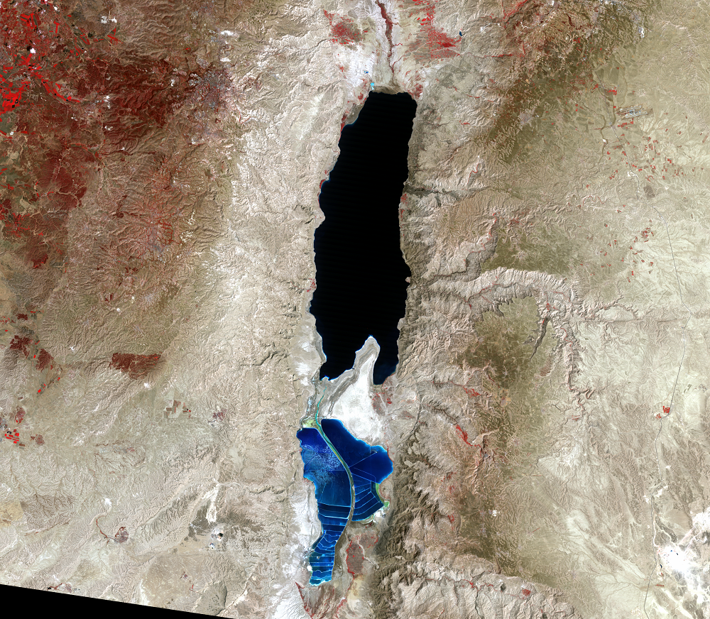 Aug. 30, 1990, Landsat 4 (path/row 174/38) — Dead Sea
