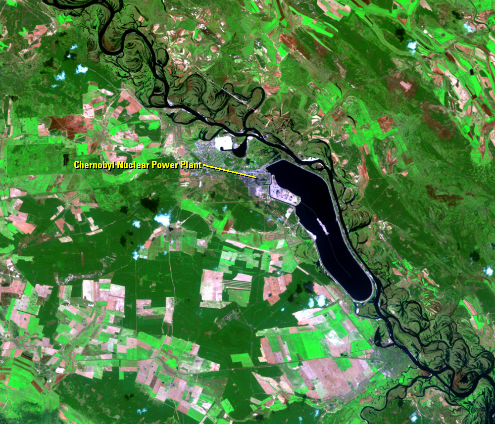 Apr. 29, 1986, Landsat 5 (path/row 182/24) — Chernobyl, Ukraine