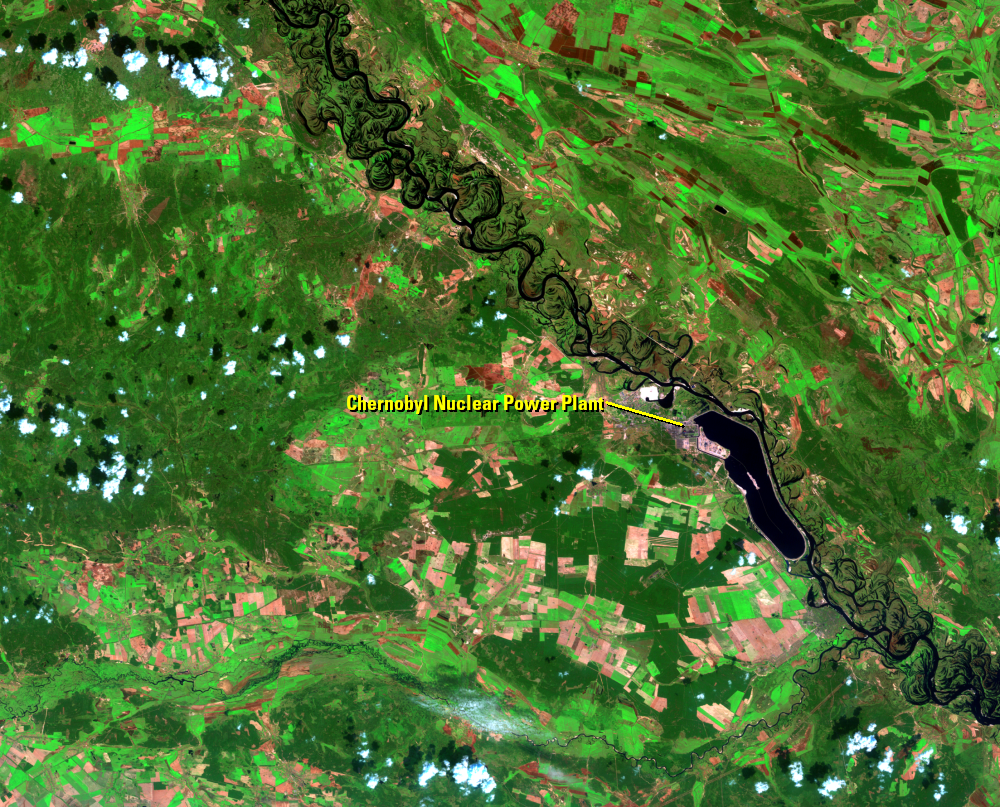 Apr. 29, 1986, Landsat 5 (path/row 182/24) — Chernobyl, Ukraine