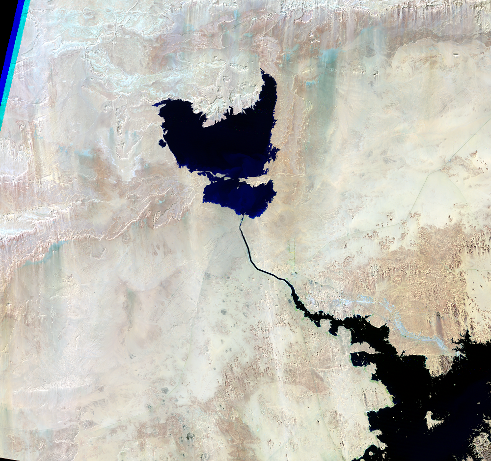 Jan. 26, 1999, Landsat 5 (path/row 175/44) — Formation of Toshka Lakes, Egypt