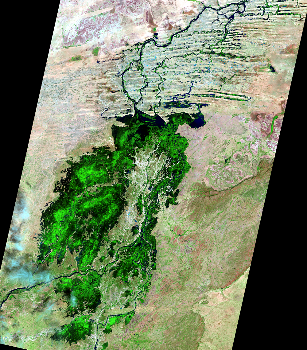 Oct. 28, 2014, Landsat 8 (path/row 197/49,50) — Niger River Inland Delta, Mali
