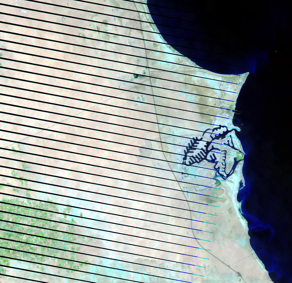 June 22, 2011, Landsat 7 (path/row 165/40) — Sabah Al Ahmad Sea City, Kuwait