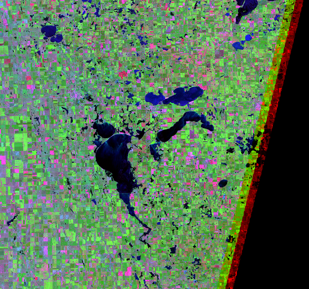 July 29, 1999, Landsat 5 (path/row 30/29) — Lake Thompson, South Dakota, USA