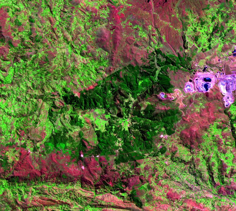 Aug. 2, 2019, Landsat 8 (path/row 9/65) — Granja Porcón, Peru