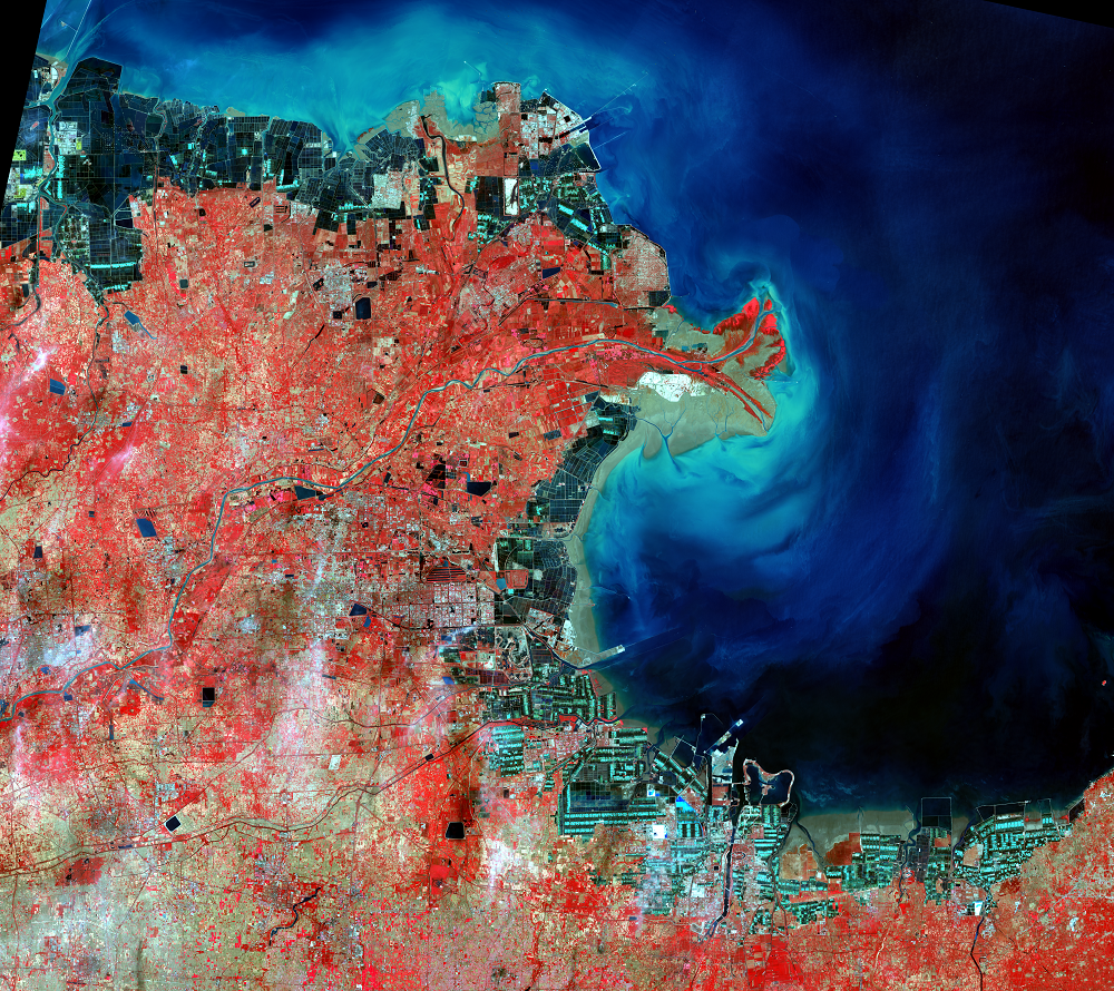 Sep. 30, 2017, Landsat 8 (path/row 121/34) — Huang He Delta, China