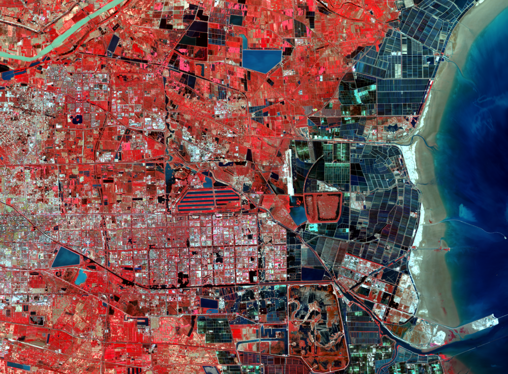 Oct. 3, 2018, Landsat 8 (path/row 121/34) — Dongying, China
