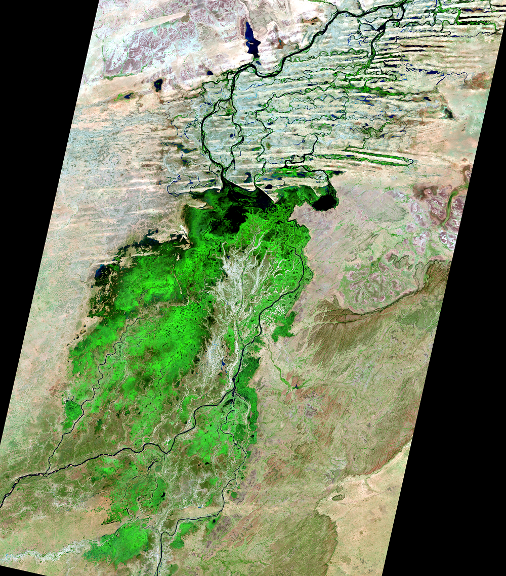 Dec. 15, 2014, Landsat 8 (path/row 197/49,50) — Niger River Inland Delta, Mali