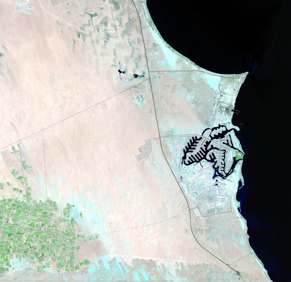 July 5, 2013, Landsat 8 (path/row 165/40) — Sabah Al Ahmad Sea City, Kuwait