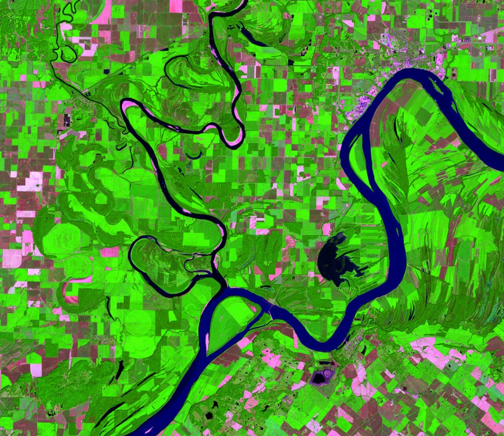 Sep. 8, 2017,  Landsat 8 (path/row 22/34) — New cutoff on the Wabash River, USA