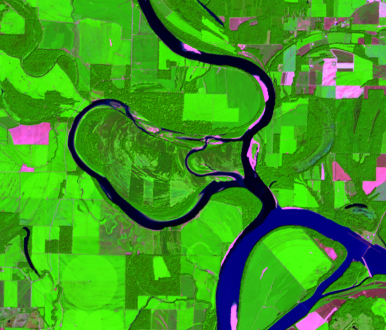 Sep. 8, 2017, Landsat 8 (path/row 22/34) — New cutoff on the Wabash River, USA